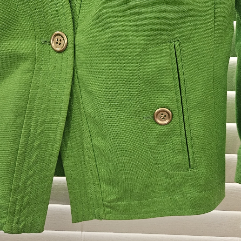 Talbots Lime Green Spring Single Button Collarles… - image 2